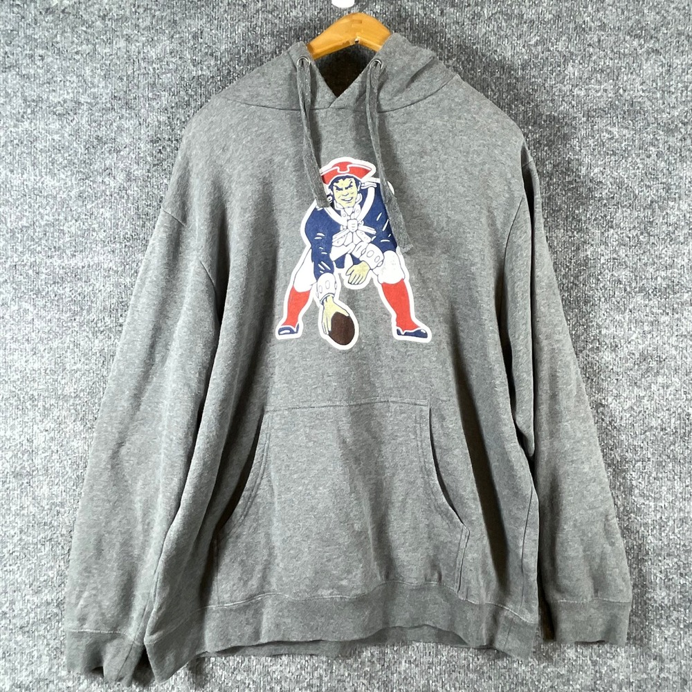 NFL Pro Line New England Patriots Hoodie Mens XL Gray Pat Patriot Throwback NFL